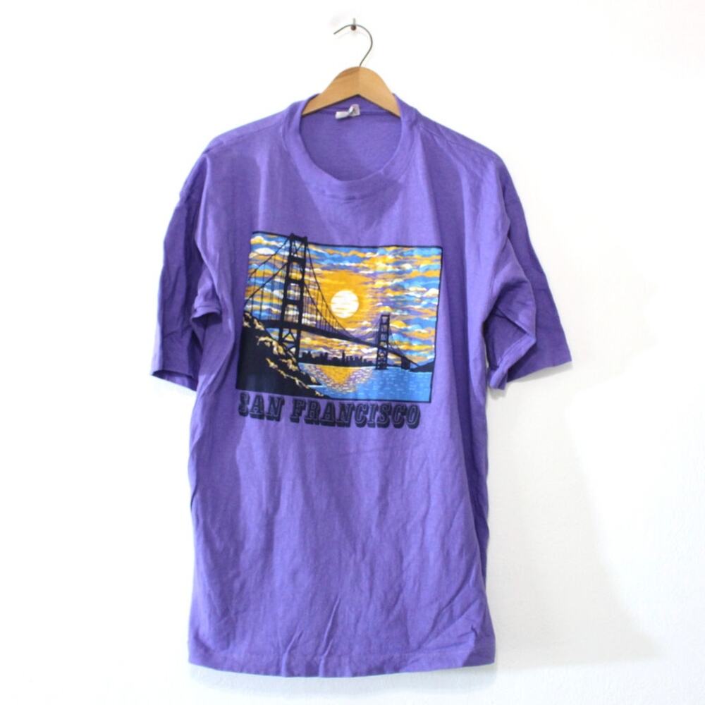 Vintage 90s San Francisco California Purple Souvenir T-Shirt Men’s 2XL